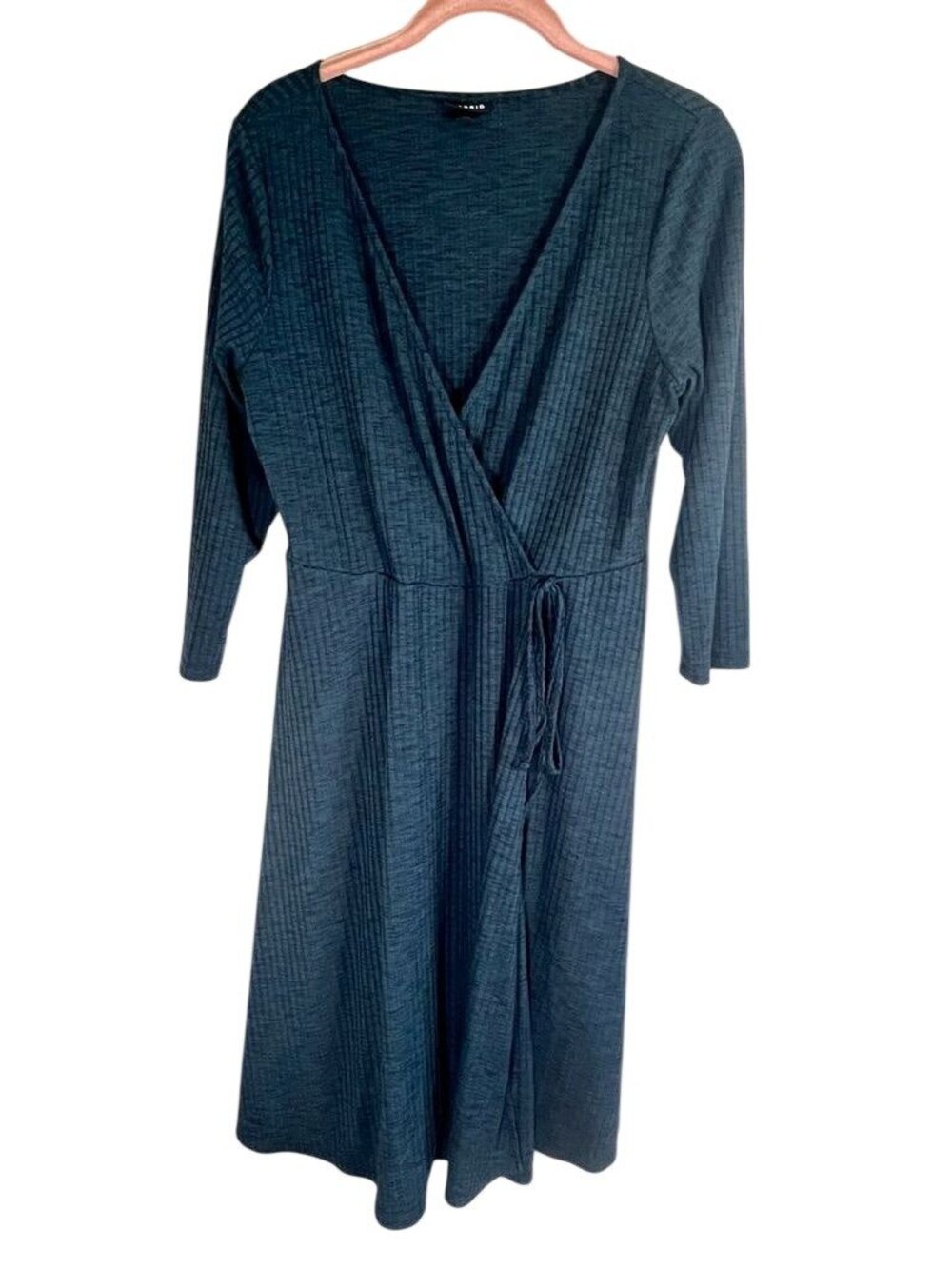 Torrid Knit Wrap Dress 10 Neutral Minimalist Preppy‎ Chic Classic Retro Artsy